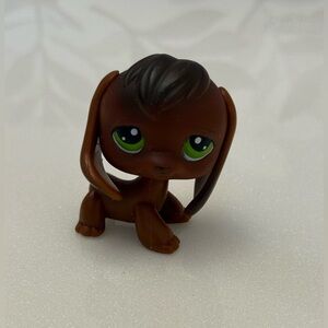 Littlest Pet Shop LPS #77 Brown Beagle Dog Green Eyes Puppy Hasbro 2004
